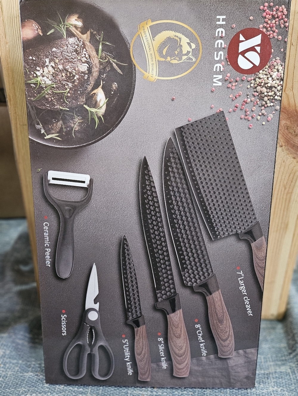 6-piece professional kitchen knife set